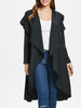 Ruffle-front Drape Coat