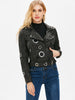 Oblique Zipper Ring Faux Leather Jacket