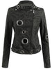 Oblique Zipper Ring Faux Leather Jacket