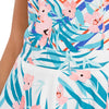 Sleeveless Plant and Stripe Print Handkerchief Dress