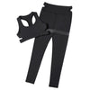 Trendy Shoulder Strap Backless Crop Top with Long Pants Women Sports Suit