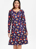 Halloween Print Long Sleeve Dress