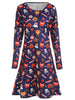 Halloween Print Long Sleeve Dress
