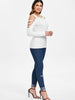 Criss Cross Sleeve Lace Crochet T-shirt