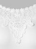 Criss Cross Sleeve Lace Crochet T-shirt