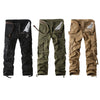 8138 Casual Multiple Pockets  Ankle Strap Long Pants Straight Cotton for Men