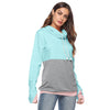 Funnel Collar Long Sleeve Color Blocking Women Hoodie