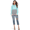 Funnel Collar Long Sleeve Color Blocking Women Hoodie