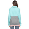 Funnel Collar Long Sleeve Color Blocking Women Hoodie