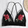 Spaghetti Strap Backless Floral Embroidery Women Bra Top
