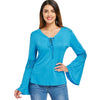 Lace Insert Bell Sleeves T-shirt