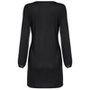 Boat Neck Long Lantern Sleeve Tied Strap Solid Color Women Bodycon Dress
