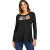 Long Sleeve Cut Front Sequined Tee