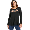 Long Sleeve Cut Front Sequined Tee