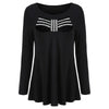 Long Sleeve Cut Front Sequined Tee