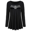 Long Sleeve Cut Front Sequined Tee