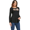 Long Sleeve Cut Front Sequined Tee
