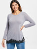 Lace Hem Long Sleeve T-Shirt