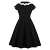 Round Collar Short Sleeve Keyhole Halloween Bat Plus Size Women Dress