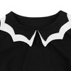Round Collar Short Sleeve Keyhole Halloween Bat Plus Size Women Dress