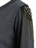 Alluring Women's Long Sleeve Jewel Neck Solid Color T-Shirt