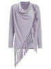 Tassel Asymmetric Long Sleeve Top