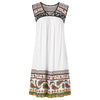 V Neck Hollow Out Paisley Print Shift Dress