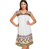 V Neck Hollow Out Paisley Print Shift Dress