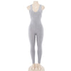 Scoop Neck Sleeveless Backless Bodycon Jumpsuit Women Yoga Clothes