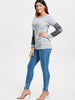 Casual Scoop Neck Geometric Print Spliced Thick Sweatshirt For Women