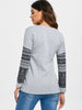 Casual Scoop Neck Geometric Print Spliced Thick Sweatshirt For Women