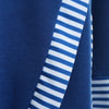 Cowl Neck Striped Panel Slit Women Sweatshirt