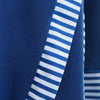 Cowl Neck Striped Panel Slit Women Sweatshirt