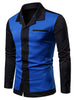 Color Block Faux Chest Pocket Shirt