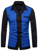 Color Block Faux Chest Pocket Shirt