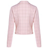 Notch Lapel Long Sleeve Plaid Print Button Women Short Suit