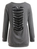 Lace Insert Shredding Sweatshirt