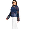 Lace Sleeve See Through Blouse