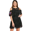 Self Tie Keyhole Mini Lace Dress