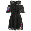 Self Tie Keyhole Mini Lace Dress