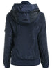 Stylish Hooded Long Sleeve Zip Up Spliced Women's Coat
