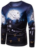 Halloween Night Printed Long Sleeve Tee
