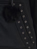 Faux Fur Insert Hooded Pendant Lace-Up Zippered Hoodie