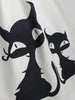 Black Cats Print Open Back Retro Dress