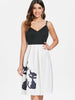 Black Cats Print Open Back Retro Dress