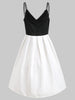 Black Cats Print Open Back Retro Dress