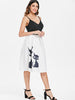 Black Cats Print Open Back Retro Dress