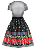 Retro Printed High Waist Pin Up Dress