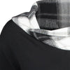 Stand Collar Long Sleeve Plaid Spliced Lace Plus Size Women Dress