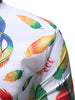 Colorful Leaves Print Digital Printing Shirt